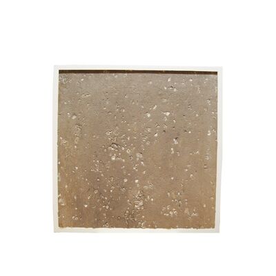 Light Stone Brown - 61 x 61 cm - White plastic frame