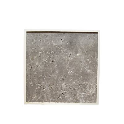Light Stone Grey - 61 x 61 cm - Cornice in plastica bianca