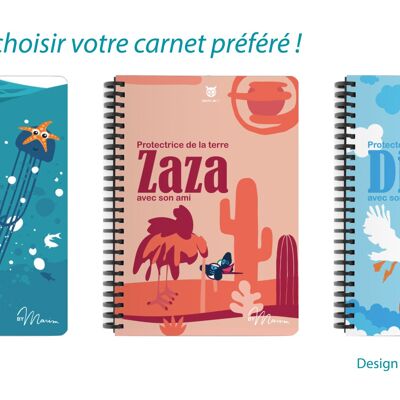 Set of 15 erasable notebooks - Sea, Land and Sky - Collection of 3 characters!