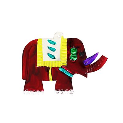 Wanddeko Elefant rot 11cm, Dekoanhänger