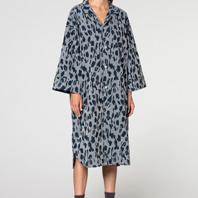 Camicia Yukata blu navy / bianca