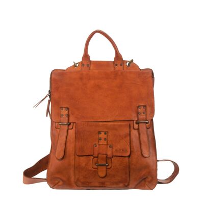Stamp unisex leather crossbody bag convertible into a backpack - Leather