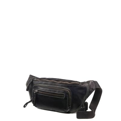 Marsupio unisex Stamp in pelle nera