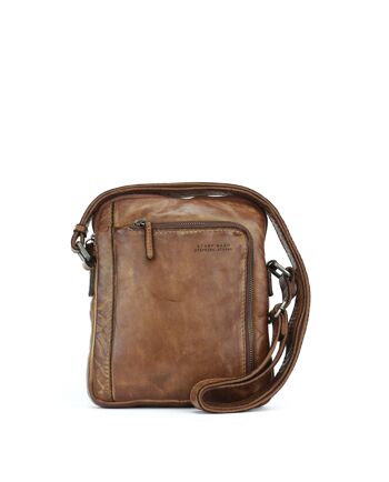 Sac à bandoulière Stamp pour homme en cuir camel - Cuir Medium 1