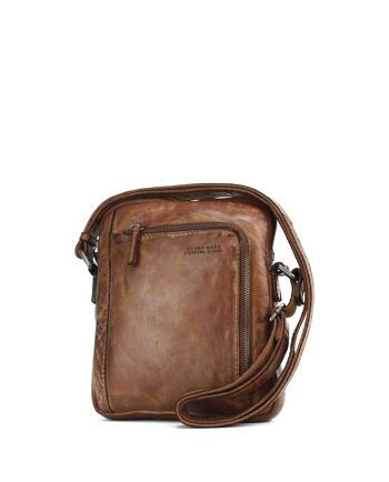 Sac à bandoulière Stamp pour homme en cuir camel - Cuir Medium 2