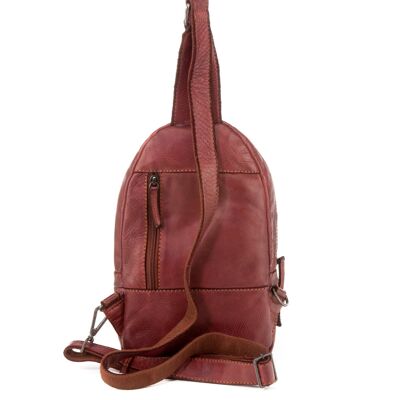 Stamp men's crossbody backpack in lebanon-colored leather