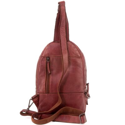 Stamp men's crossbody backpack in lebanon-colored leather