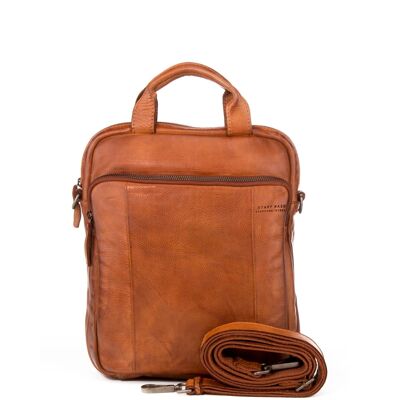 Men's shoulder bag convertible into a leather-colored backpack