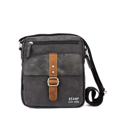 STAMP ST4722 shoulder bag, man, canvas, black