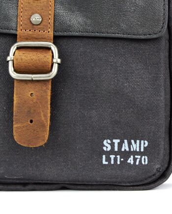 STAMP ST4722 sac bandoulière, homme, toile, noir 2