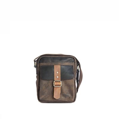 STAMP ST4726 shoulder bag, men, canvas, dark brown