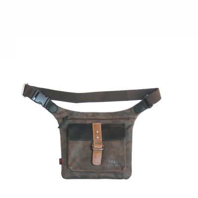 STAMP ST4727 waist bag, men, canvas, dark brown