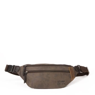 STAMP ST4730 waist bag, men, canvas, dark brown