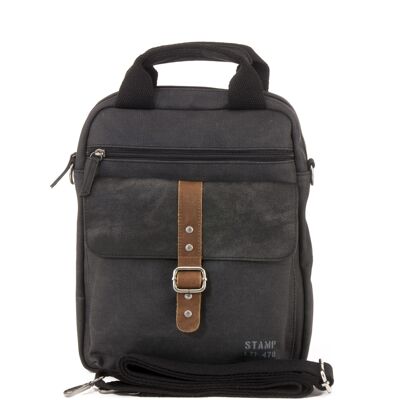 STAMP ST4731 shoulder bag, man, canvas, black