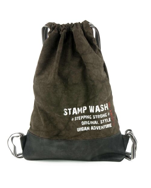 Mochila unisex Stamp de lona en color marrón - Marron L