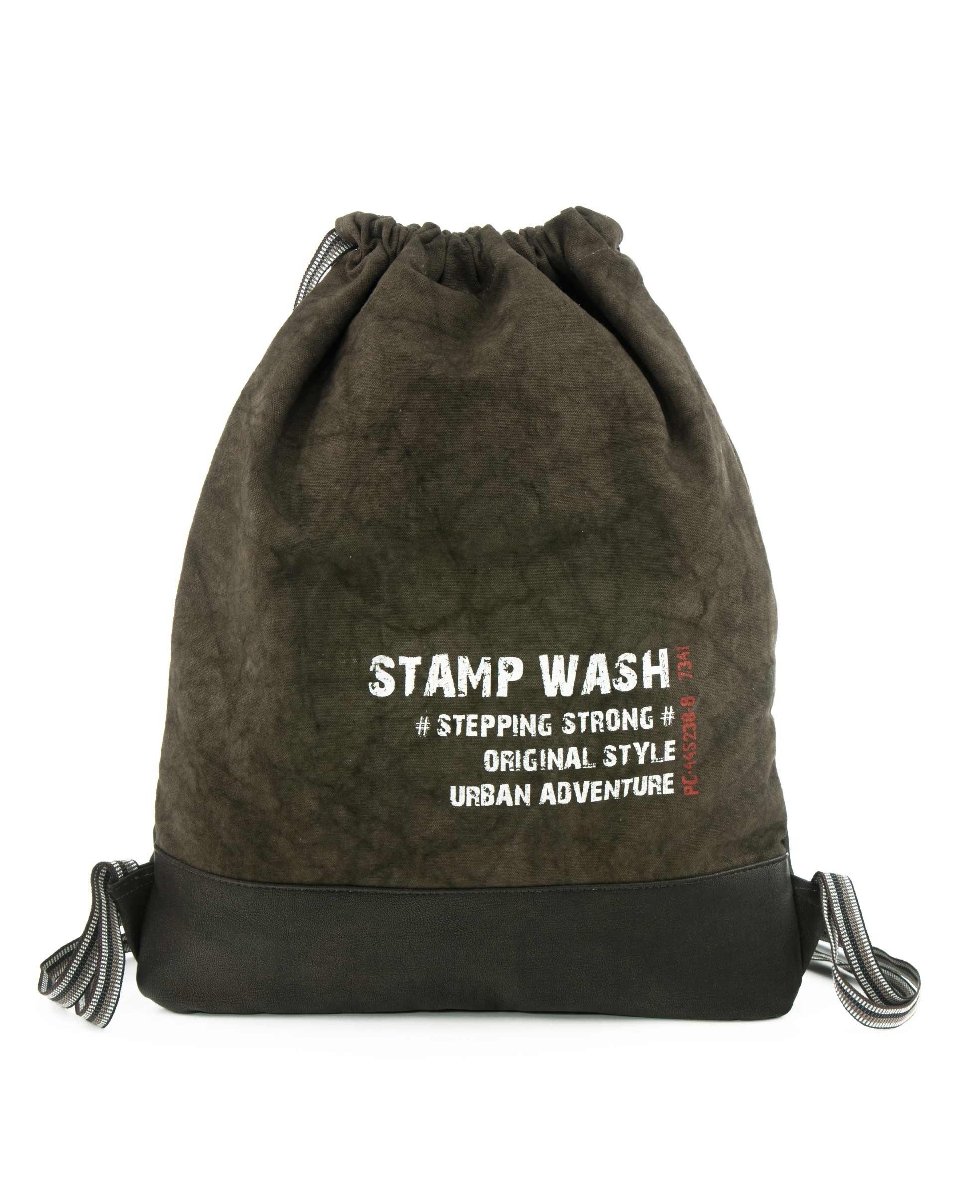 Stamp zaino unisex in tela marrone - Marron M