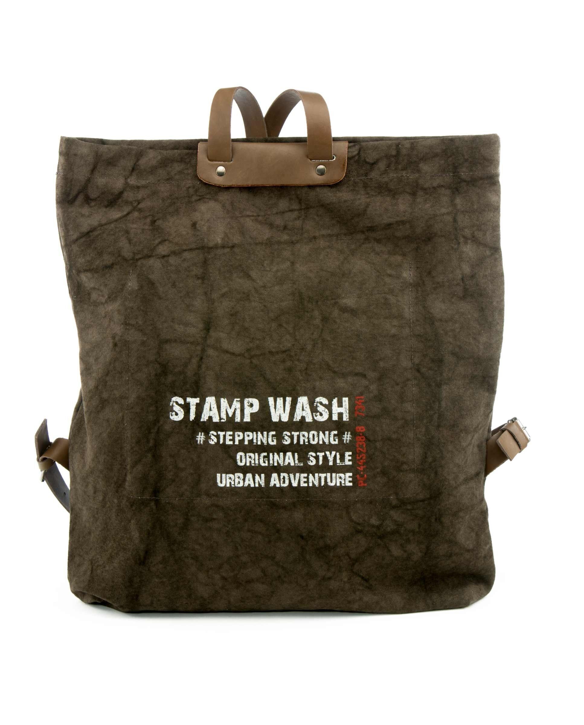 Stamp Zaino antifurto unisex in tela marrone - Marron S