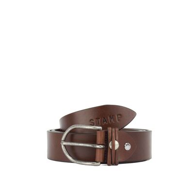 Ceinture STAMP ST21804, homme, cuir, couleur cuir