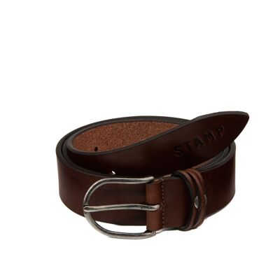 Cinturón STAMP ST21804, hombre, piel, color marrón oscuro
