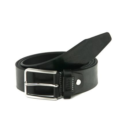 Ceinture homme Stamp en cuir de vachette noir - Noir gravé