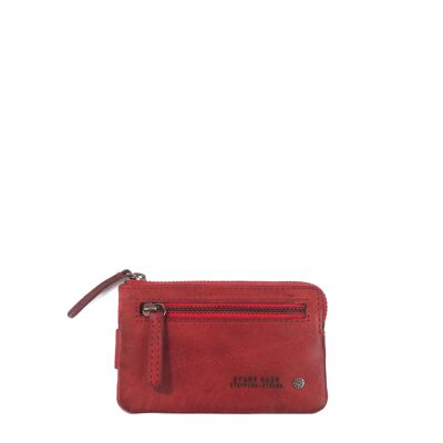 STAMP ST41 wallet, men, washed leather, red