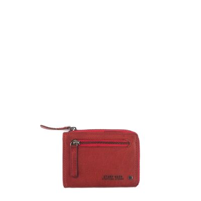 STAMP ST44 wallet, men, washed leather, red