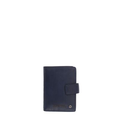 STAMP ST45 card holder, men, washed leather, blue