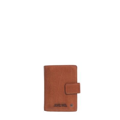 STAMP ST45 card holder, man, washed leather, leather color