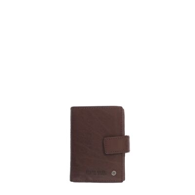 Porte-cartes STAMP ST45, homme, cuir lavé, marron