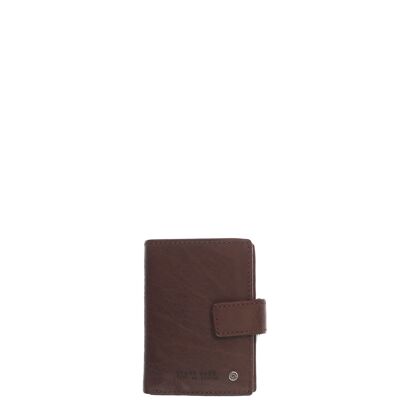 Porte-cartes STAMP ST45, homme, cuir lavé, marron