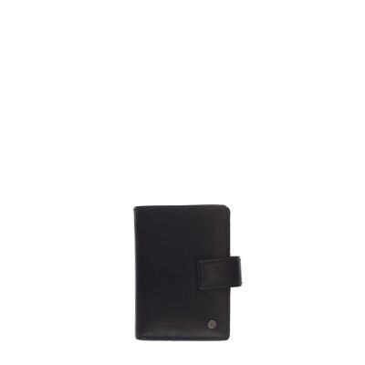 Porte-cartes STAMP ST45, homme, cuir lavé, noir