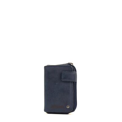 STAMP ST47 card holder, men, washed leather, blue