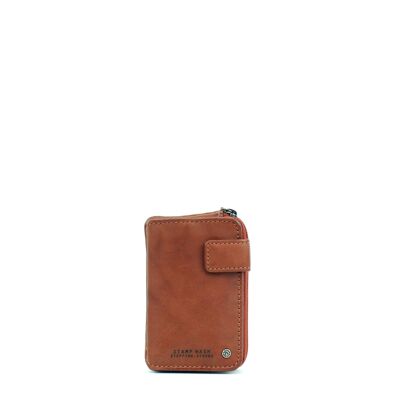 STAMP ST47 card holder, man, washed leather, leather color