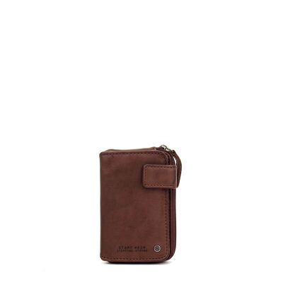 STAMP ST47 card holder, men, washed leather, brown