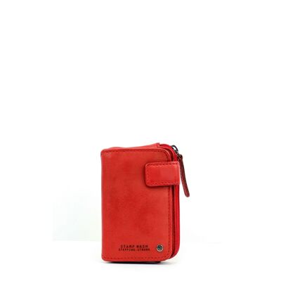 STAMP ST47 card holder, men, washed leather, red