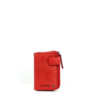 STAMP ST47 card holder, men, washed leather, red