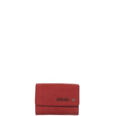 Portefeuille STAMP ST48, homme, cuir lavé, rouge