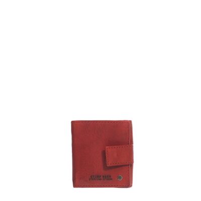 STAMP ST49 small wallet, men, washed leather, red