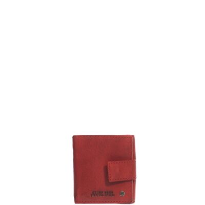 STAMP ST49 petit portefeuille, homme, cuir lavé, rouge