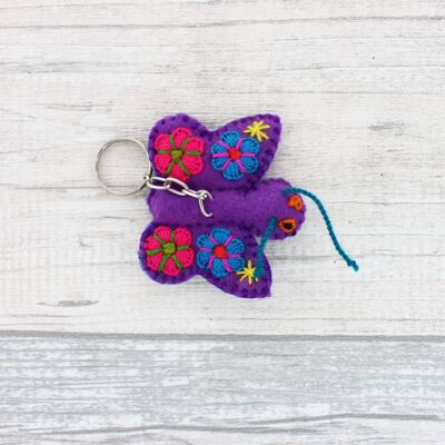 Schlüsselanhänger Schmetterling lila - UNIKAT