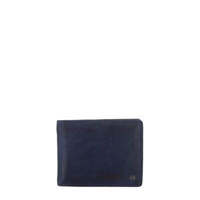 Cartera STAMP ST416, hombre, piel lavada, color azul