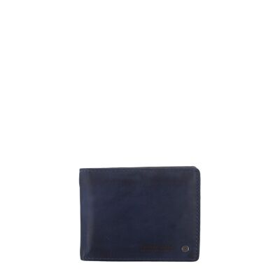 Portefeuille STAMP ST416, homme, cuir lavé, bleu