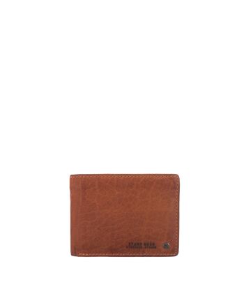 Portefeuille STAMP ST416, homme, cuir lavé, couleur cuir 1