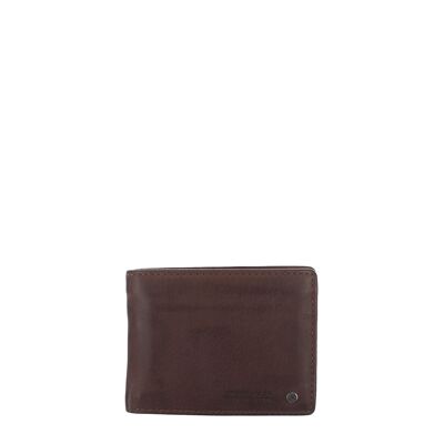 STAMP ST416 wallet, men, washed leather, brown