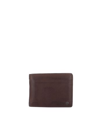STAMP ST416 portefeuille, homme, cuir lavé, marron 1