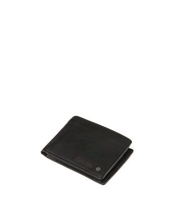 Portefeuille STAMP ST416, homme, cuir lavé, noir 3