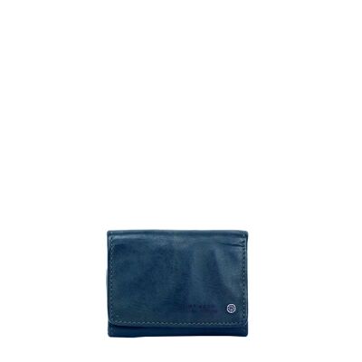 STAMP ST417 wallet, men, washed leather, blue