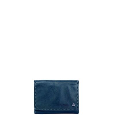 STAMP ST417 wallet, men, washed leather, blue