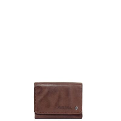 STAMP ST417 wallet, men, washed leather, brown