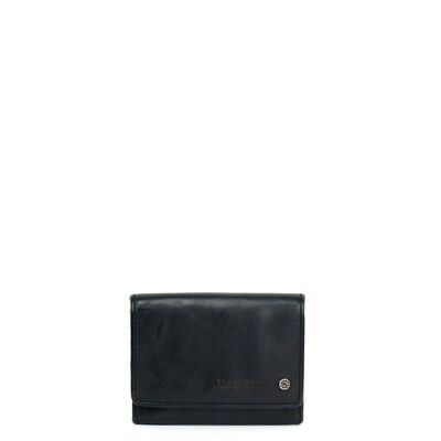 STAMP ST417 wallet, men, washed leather, black